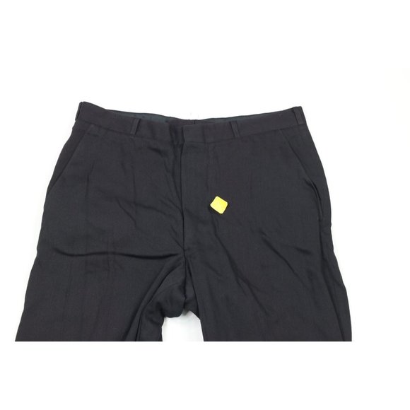 NOS Vintage 50s Streetwear Mens 33x34 Rayon Gabardine Dress Pants Trousers Navy - Picture 2 of 13